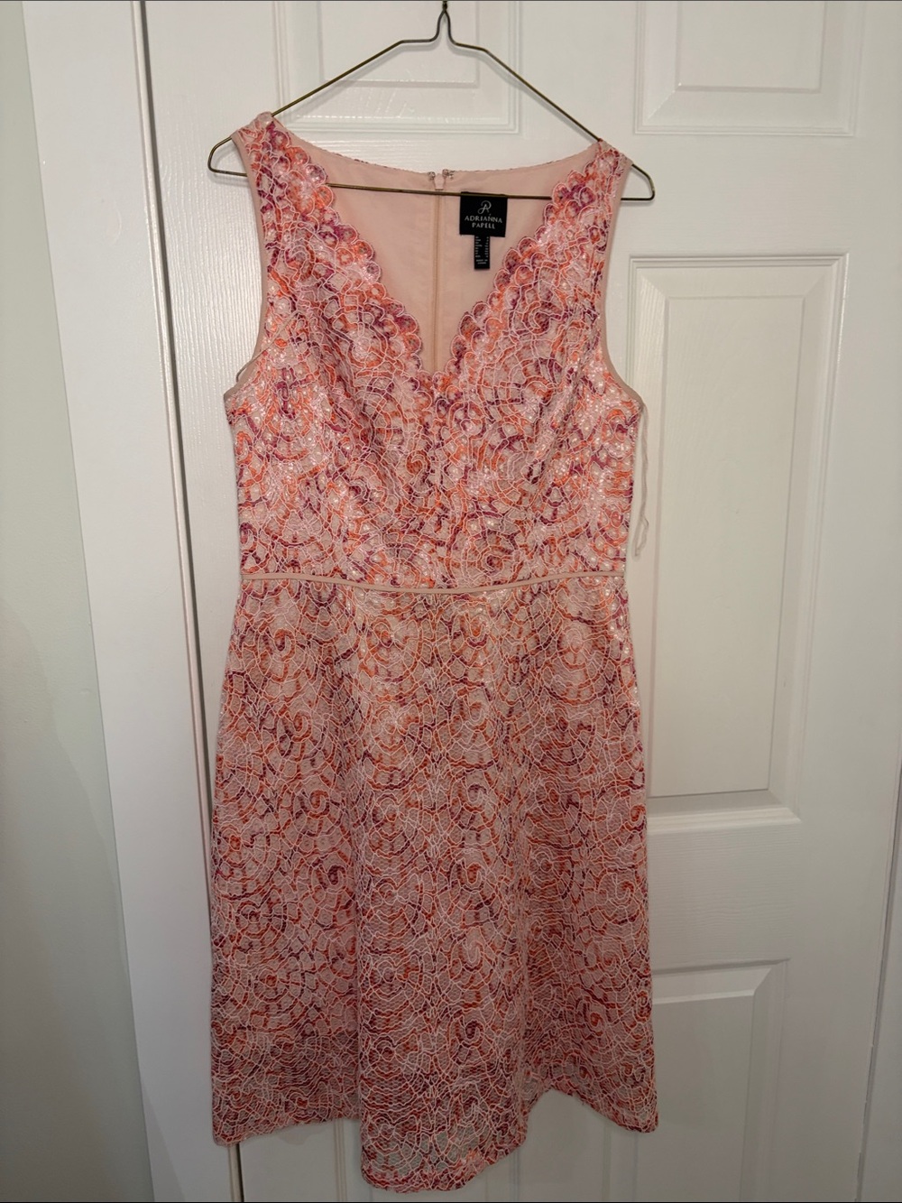 Adrianna Papell 8 lace dress ptp20